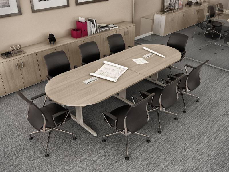 Mesas de Reunião Oval em Osasco - Mesa de Reunião com 8 Cadeiras